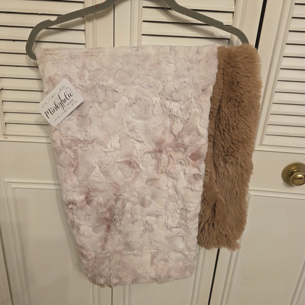 Plush Minkyholic Tan Minky Baby Blanket